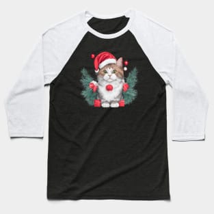 funny santa cat Baseball T-Shirt